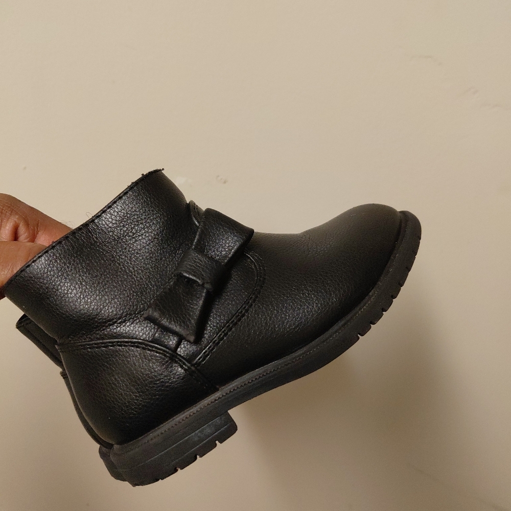Cat&Jack Toddler Girls Black Bowtie Ankle Booties Size 7